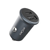 LA' FORTE Compact Mini Metal Dual Port Ultra Fast Car Charger, QCPD (QC- 3.0 & PD - 30 W)